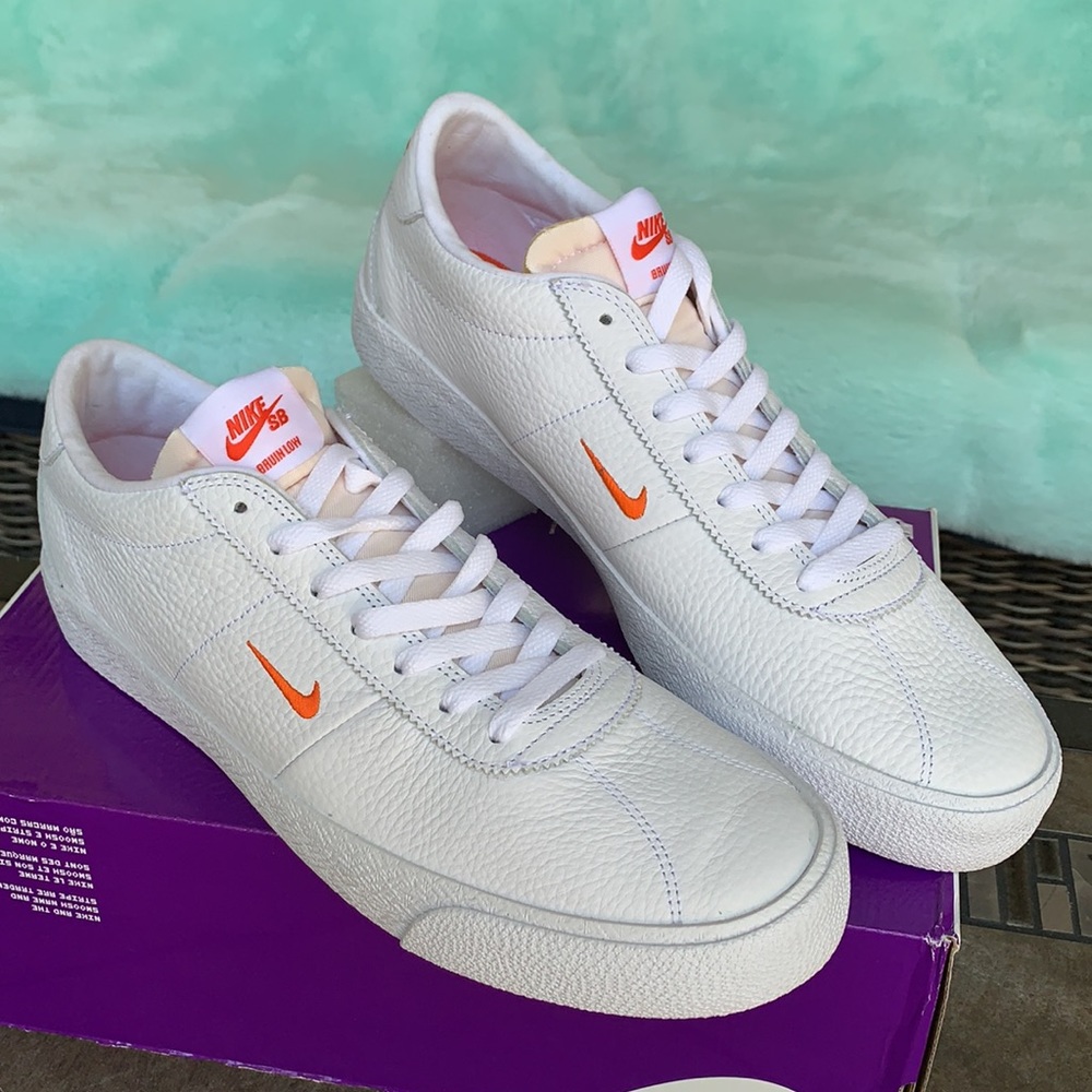 NIKE SB ZOOM BRUIN WHITE/TEAM ORANGE-WHITE MENS - Picture 1 of 16